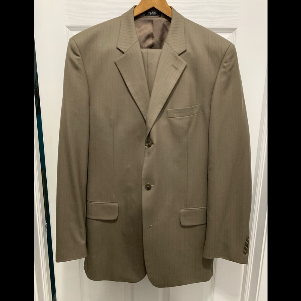 Paulo Solari Mens100%Wool 2Piece Athletic Fit Suit